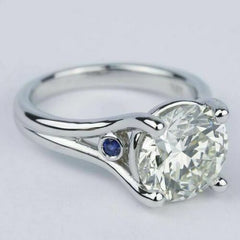 3.50 Carat Round Cut CVD Lab Grown Diamond Engagement Ring for Women, Three Stone Ring, Wedding Ring