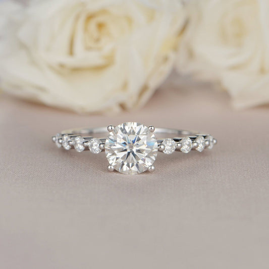 2 Carat Round Cut Diamond Engagement Ring for Women, Wedding Ring, Christmas Gifts