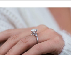 4 Carat Round Cut Diamond Engagement Ring for Women, Wedding Ring, Bridal Set Ring, Christmas Gifts