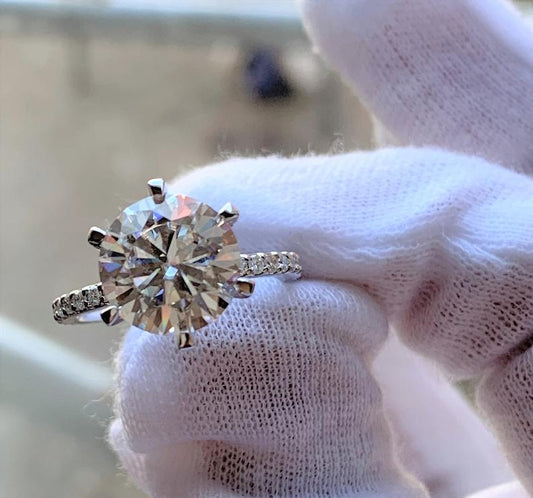 4 Carat Round Cut Diamond Engagement Ring for Women, Wedding Ring, Bridal Set Ring, Christmas Gifts