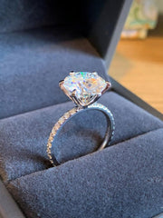4 Carat Round Cut Diamond Engagement Ring for Women, Wedding Ring, Bridal Set Ring, Christmas Gifts