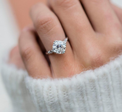 4 Carat Round Cut Diamond Engagement Ring for Women, Wedding Ring, Bridal Set Ring, Christmas Gifts