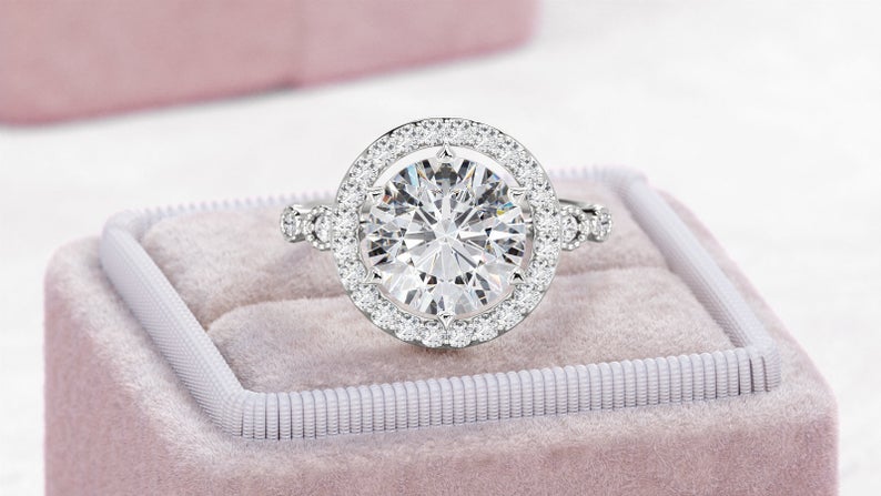 2.5 Carat Round Cut Diamond Engagement Ring for Women, Wedding Ring, Christmas Gifts