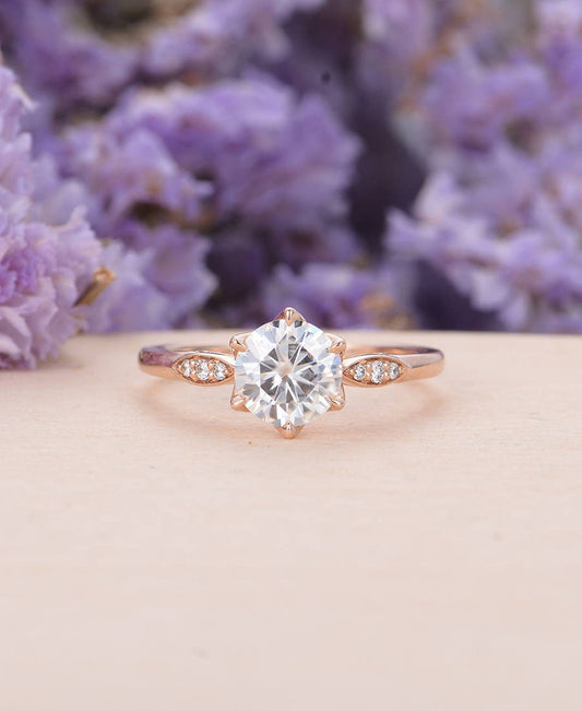 1.5 Carat Round Cut Diamond Engagement Ring for Women, Wedding Ring, Christmas Gifts