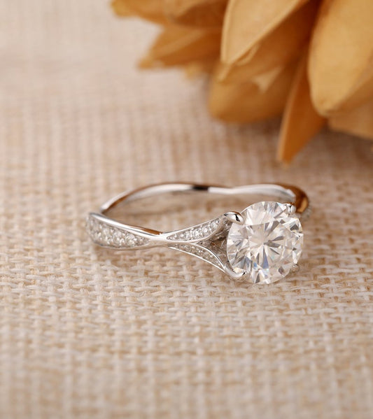 2.5 Carat Round Cut Diamond Engagement Ring for Women, Wedding Ring