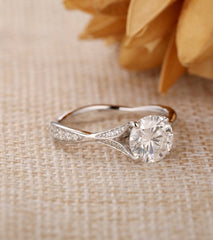 2.5 Carat Round Cut Diamond Engagement Ring for Women, Wedding Ring