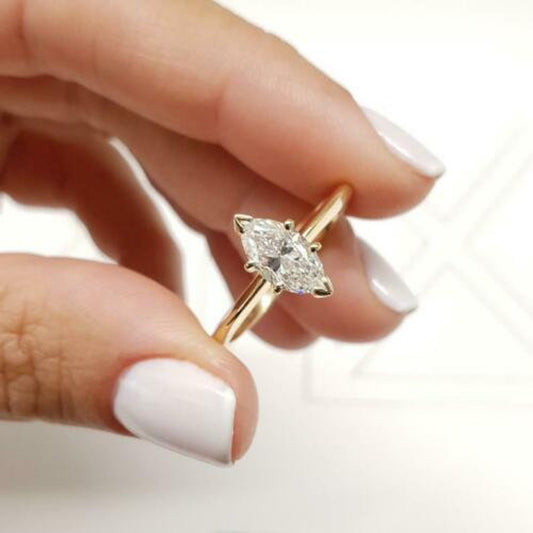 2 Carat Marquise Cut Diamond Engagement Ring For Women, Wedding Ring