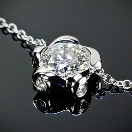 1.5 CT Round Cut Diamond Charm Pendant For Women, Wedding Pendant, Christmas Gifts, Solitaire Pendant