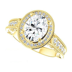 2.5 Carat Oval Engagement Ring For Women, Halo Engagement Ring, CVD Lab Grow Diamond Wedding Ring, Anniversary Gifts, Christmas Gifts