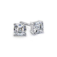 6 TCW Asscher Cut Diamond Stud Earrings For Women, Wedding Earrings, Christmas Gifts, Engagement Earrings