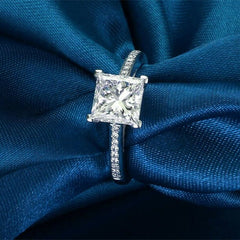 3 Carat Princess Cut Diamond Engagement Ring for Women, Wedding Ring, Christmas Gifts