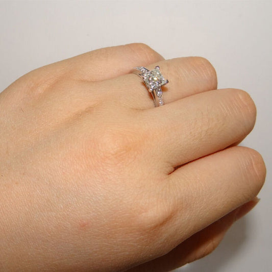 3 Carat Princess Cut Diamond Engagement Ring for Women, Wedding Ring, Christmas Gifts