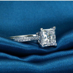3 Carat Princess Cut Diamond Engagement Ring for Women, Wedding Ring, Christmas Gifts