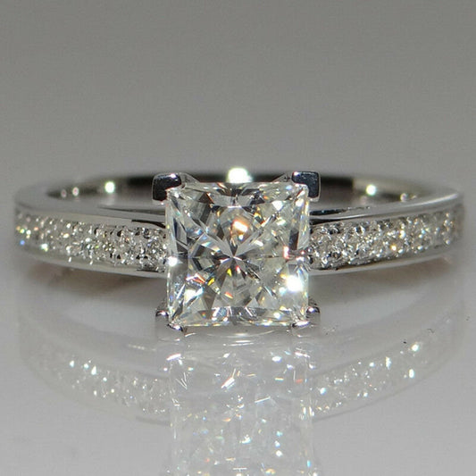 3 Carat Princess Cut Diamond Engagement Ring for Women, Wedding Ring, Christmas Gifts