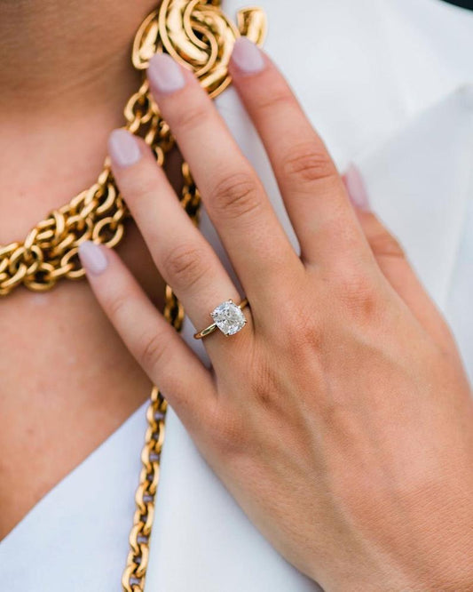 2.5 Carat Elongated Cushion Cut Diamond Engagement Ring for Women, Wedding Ring