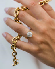 2.5 Carat Elongated Cushion Cut Diamond Engagement Ring for Women, Wedding Ring