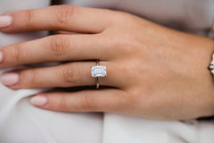 3 Carat Emerald Cut Diamond Engagement Ring for Women, Wedding Ring, Christmas Gifts