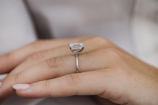 3 Carat Emerald Cut Diamond Engagement Ring for Women, Wedding Ring, Christmas Gifts