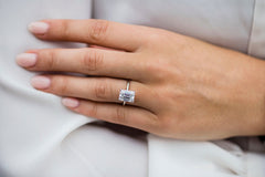 3 Carat Emerald Cut Diamond Engagement Ring for Women, Wedding Ring, Christmas Gifts