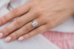3 Carat Emerald Cut Diamond Engagement Ring for Women, Wedding Ring, Christmas Gifts