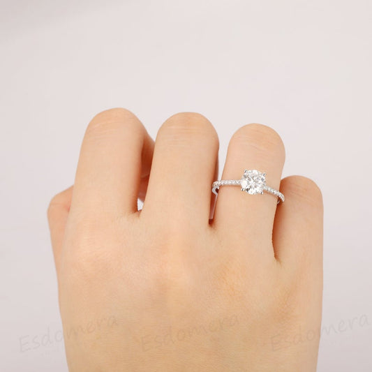 1.5 Carat Round Cut Diamond Engagement Ring for Women, Wedding Ring