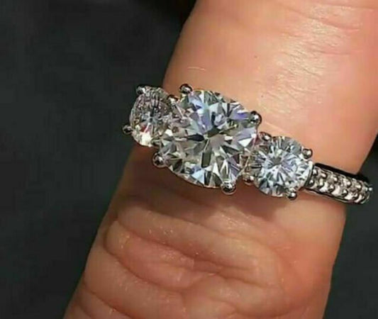 2.5 Carat Cushion Cut Diamond Engagement Ring for Women, Wedding Ring, Christmas Gifts