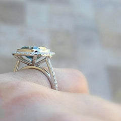 2.5 Carat Blue Cushion Cut Diamond Engagement Ring for Women, Wedding Ring, Christmas Gifts
