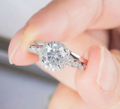 2 Carat Round Cut Diamond Engagement Ring for Women, Bridal Set Wedding Ring