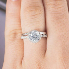 2 Carat Round Cut Diamond Engagement Ring for Women, Bridal Set Wedding Ring