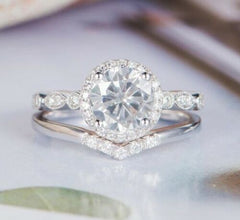 2 Carat Round Cut Diamond Engagement Ring for Women, Bridal Set Wedding Ring