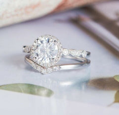 2 Carat Round Cut Diamond Engagement Ring for Women, Bridal Set Wedding Ring