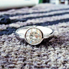2.5 Carat Round Cut CVD Lab Grown Diamond Engagement Ring for Women, Three Stone Ring, Wedding Ring, Anniversary Gifts