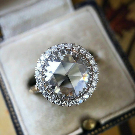 3 Carat Rose Round Cut Diamond Engagement Ring for Women, Wedding Ring, Christmas Gifts