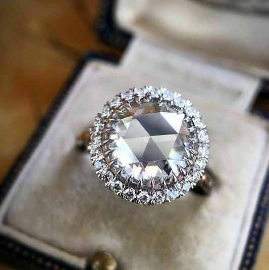 3 Carat Rose Round Cut Diamond Engagement Ring for Women, Wedding Ring, Christmas Gifts