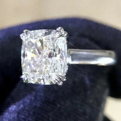 4 Carat Elongated Cushion Cut Diamond Engagement Ring for Women, Wedding Ring, Anniversary Gift For Her
