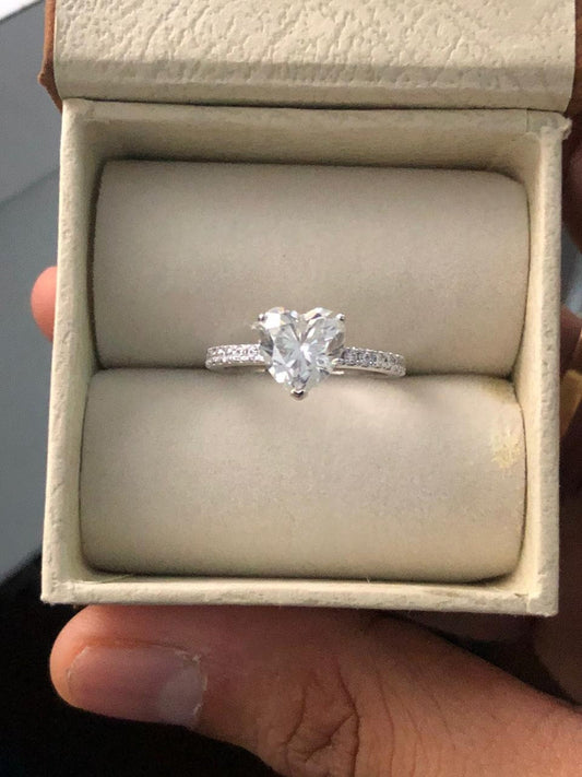 2.5 Carat Heart Cut Diamond Engagement Ring for Women, Wedding Ring, Christmas Gifts