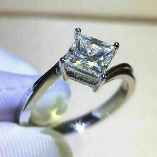 2.5 Carat Princess Cut Diamond Engagement Ring for Women, Wedding Ring, Anniversary Gifts For Her
