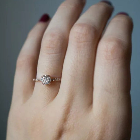 2 Carat Round Cut Diamond Engagement Ring for Women, Wedding Ring