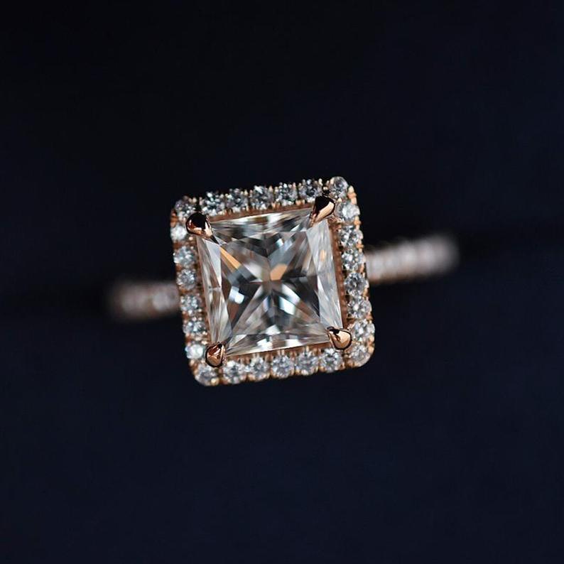 3 Carat Princess Cut Diamond Engagement Ring for Women, Wedding Ring, Anniversary Gifts