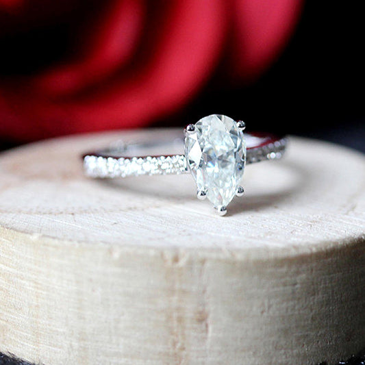 2.5 Carat Pear Cut Diamond Engagement Ring for Women, Wedding Ring