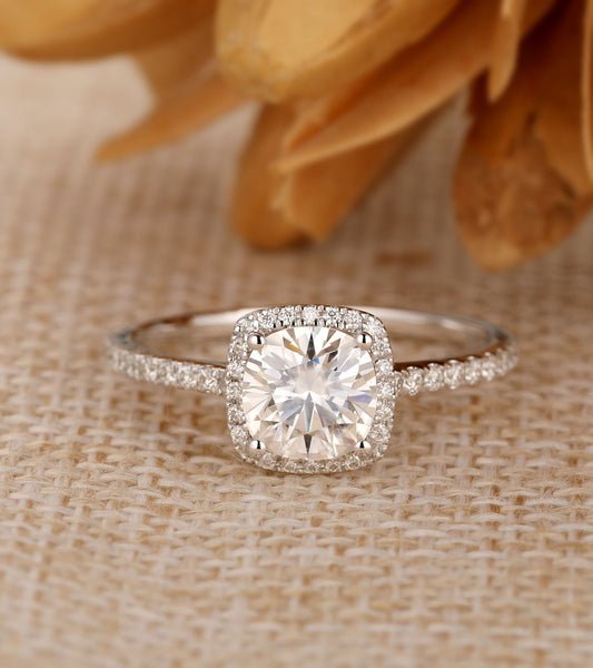 2.5 Carat Cushion Cut Diamond Engagement Ring for Women, Wedding Ring