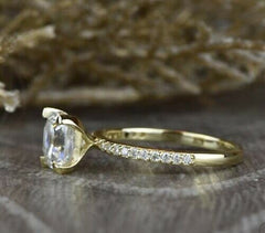 3 Carat Asscher Cut Diamond Engagement Ring For Women, Prong Setting Wedding Ring, Christmas Gifts
