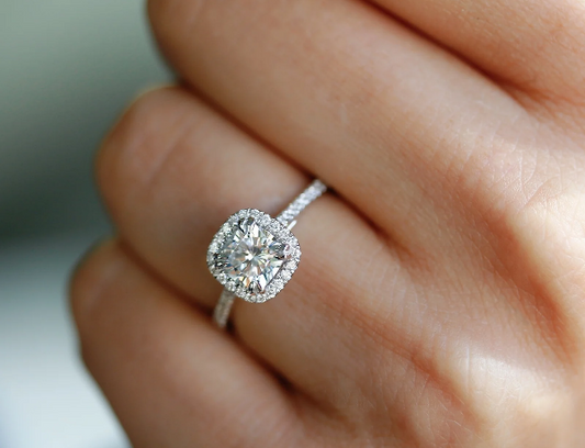 2 Carat Cushion Cut Diamond Engagement Ring for Women, Wedding Ring