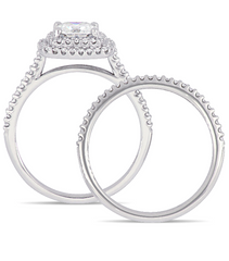 1.5 Carat Cushion Cut Diamond Engagement Ring for Women, Bridal Set Wedding Ring