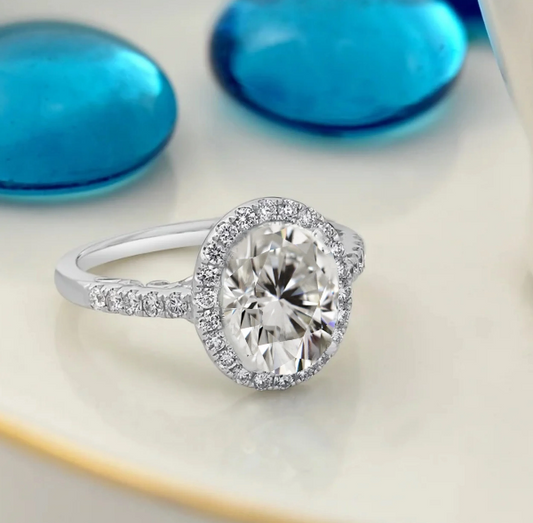 2.5 Carat Oval Cut Diamond Engagement Ring for Women, Wedding Ring