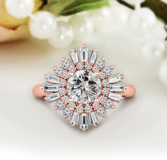 1.5 Carat Round Cut Diamond Engagement Ring for Women, Wedding Ring