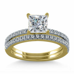 2 Carat Princess Cut Diamond Engagement Ring for Women, Bridal Set Wedding Ring