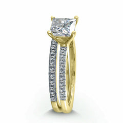 2 Carat Princess Cut Diamond Engagement Ring for Women, Bridal Set Wedding Ring