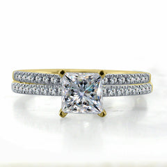 2 Carat Princess Cut Diamond Engagement Ring for Women, Bridal Set Wedding Ring