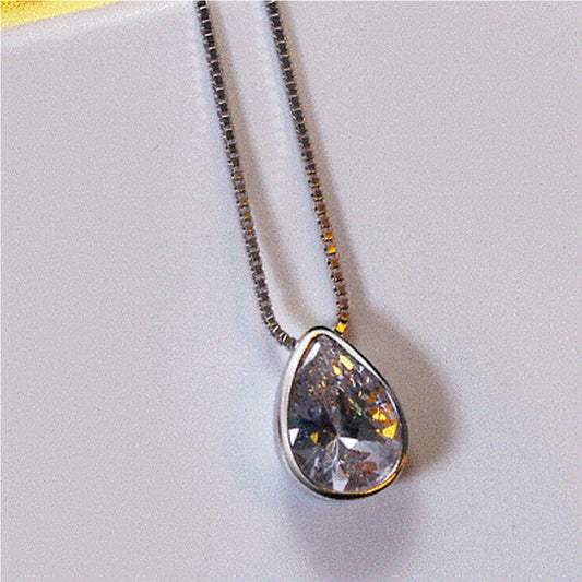 2 CT Pear Cut Diamond Charm Pendant For Women, Bezel Pendant, Christmas Gifts, Anniversary Gifts